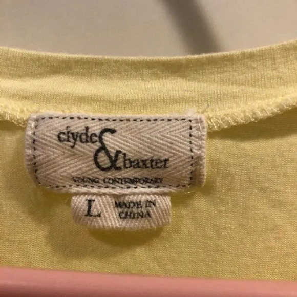 Set 2 Yellow front tie/B&W stripe front knot crop top tee - Picture 5 of 8